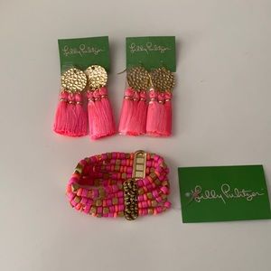 Earrings and bracelet